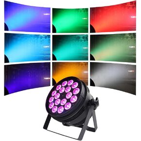 مصابيح V-Show 18X18W DJ Par Lights - إضاءة LED RGBWA UV 6in1 لحفلات الكنيسة وحفلات الزفاف والنوادي والمسارح وأداء إضاءة مسرح DJ الاحترافي in Kuwait