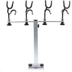 حامل قضيب صيد قابل للتعديل من كاولالي للقوارب، من الألومنيوم الصلب 4 نظام حامل قضيب كرابي مع شريط T تلسكوبي لليخوت البحرية، فضي in Kuwait