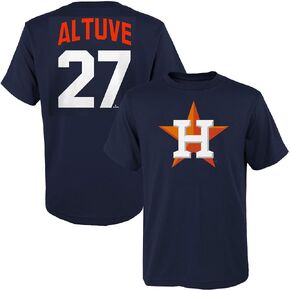 Jose Altuve Houston Astros MLB Kids Youth 8-20 Navy Official Player Name & Number Jersey T-Shirt
