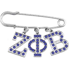 Sorority Brooch Blue Rhinestones Inspired Greek Sorority Jewelry Gift Paraphernalia Gift