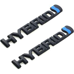 Pair Set 3D Metal Hybrid Emblem Fender 3D Badge Logo Decal Replacement for Universal Car ((Black Blue)),JJKB-YM90