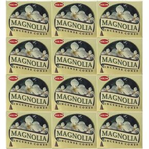 Magnolia - Case of 12 Boxes, 10 Cones Each - HEM Incense From India