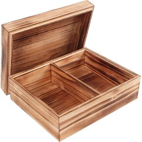 PHOENANCEE Wooden Storage Box with Convertible Tray Lid,Decorative Boxes with Removable Divider for Privacy Items,Magnet Sealing,Natural Wood Aroma