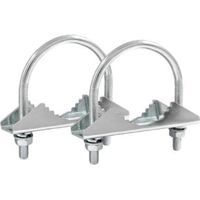 2 PCS U-Bolt Pipe Clamp, U Bolt Assembly Antenna Mount Clamp Pipe Mounting Hardware for Outside Home Antenna (75mm Length)