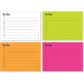 Gazelle Sticky Notes with to-Do List Planner & Checklist with Lines - 4 Pads/Pack, 100 Sheets/Pad, (400 Total Sheets) (2.8 in x 4 in) (Bright Colors)