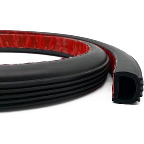 D Shape Foam Rubber Seal Strip, 1" Self-Adhesive EPDM Rubber Weather Stripping Gasket for Automotive, Boat, RV Slide Out Seal, Marine, Garage Doors/Window and More, 13.1Ft