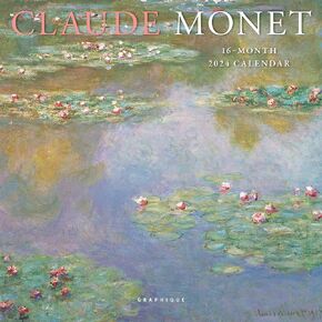 Graphique 2024 Monet Mini Wall Calendar | 7" x 7" | Thick Paper | Home & Office Organizer | Large Monthly Grid | 3 Languages & Marked Holidays | 4 Month Preview Page for 2025