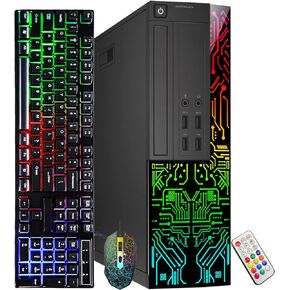 Dell Gaming OptiPlex Desktop RGB Computer PC | Intel Core i7 3.4Ghz | AMD RX 550 4GB GDDR5 | 16GB RAM 512GB SSD | RGB Gaming Keyboard & Mouse WiFi | Windows 10 HDMI (Renewed)