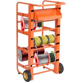 Wire Spool Rack Cable Caddy,Portable Wire Rack Dispenser with Wheel,Automotive Wiring Storage, Multi-Spool Wire/Cable Dispenser for Electrical Industrial & Retail Use