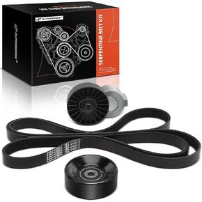 A-Premium Engine Serpentine Belt Drive Kit W/Tensioner & Idler Compatible with Dodge Caravan Grand Caravan & Plymouth Voyager Grand Voyager - 96-00 3.3L 3.8L & Chrysler Voyager Grand Voyager 2000 3.3L