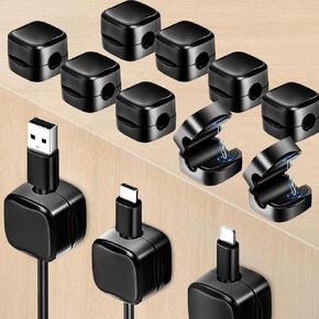 Magnetic Cable Holder,12 PCS Magnetic Cable Clips,Cord Organizer Holder,Self Adhesive Cable Tidy Clips Magnetic Cable Organiser Desk Cable Tidy for Home Wall Bedroom Kitchen Office