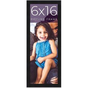 3x3 in Frame Black Real Wood Picture Frame Width 0.75 Inches | Interior Frame Depth 0.5 Inches | Black Mid Century Photo Frame Complete with UV Acrylic, Foam Board Backing & Hanging Hardware
