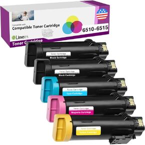 Limeink Compatible Toner Cartridge Replacement for Xerox 6515 for Xerox Phaser 6510 Toner for Workcentre 6515 106r03480 106r03478 Black Black and Color Combo 5 Pack