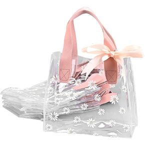 TSAZZZ Big 6 Pcs Pink Clear Daisy Gift Bags