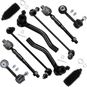 SCITOO 10pcs Suspension Kit Sway Bar Links Inner Outer Tie Rod Ends w/Steering Boots Fit For 2007-2013 For Nissan Altima