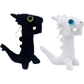 Dancing Toothless Plush, 10 inch Black and White Toothless Plush, Adorable Anime Stuffed Animals Toys Pillow for Kids and Fans Easter Birthday Gift