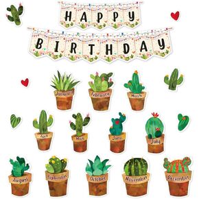 42 Pieces Happy Birthday Bulletin Board Set Birthday Wall Decoration Cutouts for Calendars Bulletin Boards Classroom Decor Supplies