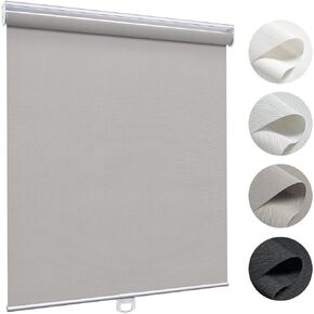 UrMoon Roller Shades Blinds for Windows Cordless Light Filtering Spring Roller Blinds and Shades (Light Filtering - White, 34" W x 64" H)