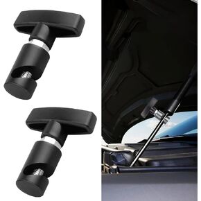 Pack-2 Multi-Purpose Car Lifting Rod Support Device, Waterproof Durable Metal Anti-Slip Vehicle Support Rod Retainer, Universal Snap-on Anti-Pinch Automotive Suppor Accessories (Black)