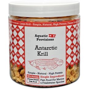 Freeze Dried Antarctic Krill Fish Food 1 oz, for Freshwater and Marine Aquarium Fish