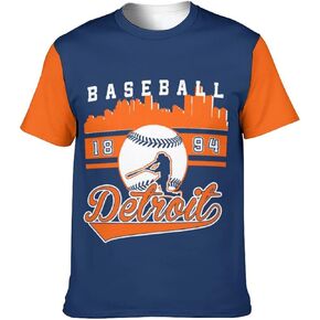 Men’s Baseball Shirt, Fans Athletic Crew Neck Graphic Tee Causal Short Sleeve T-Shirts