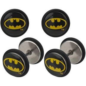 DC Comics Batman Logo Fronts Screw Back Earrings