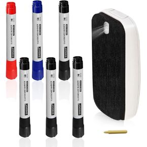 White Dry Erase Markers for Black Glass Board, 2-in-1 Premium Reversible Dual Tip - Bullet & Fine Point, Erasable Blackboard Chalkboard Liquid Chalk Markers Pens, 10 Pack