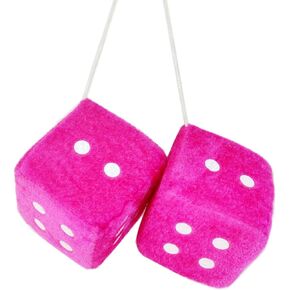 Fuzzy Dice for Car - Stylish Hanging Dice for Rear View Mirror, Premium Quality Car Dice Fuzzy Accessories to Express Your Unique Style - Retro Hanging Dice for Car Mirror Decoration (Black)