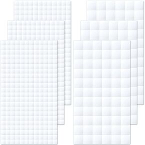 6 Sheets Foam Adhesive Squares, 990pcs Total Double Sided Self Adhesive Dots, Precut Squares Strips Foam Tape for DIY Arts & Crafts, 2 Sizes (0.47in/12mm, 0.24in/6mm)