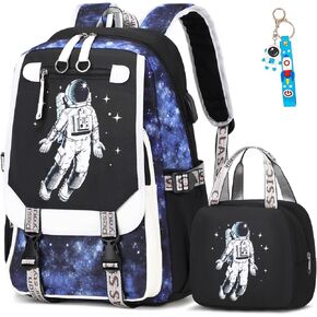 Bevalsa Backpack for Boys, School Bags for Kids, Bookbag for Boys Children Teens Backpacks for Elementary Middle High school Student, Bookbag and Lunch Bag Set with USB Charging Port