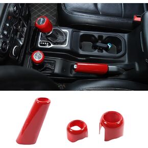 JWWY for Jeep JL Center Console Handbrake Brake Gear Shift Shifter 4WD Gear Knob Stick Panel Trim for 2018-2024+ Jeep Wrangler JL JLU Gladiator JT Interior Accessories ABS Blue