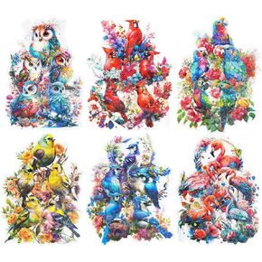 60Pcs Flowers and Birds PET Stickers, Holographic Nature Designs for Scrapbooking, Journaling Supplies, Junk Journal Ephemera, Includes Organizer