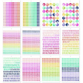 Carpe Diem A5 Sticker Tablet Numbers, Multicolor