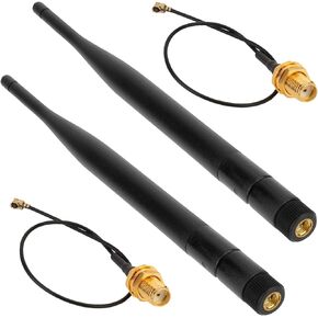 2 Pack 915MHz LORA Antenna 5DB Gain Omni SMA Male Connector + RF Antenna Adapter Cable