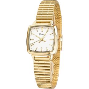 ساعة فورسينينج ذهبية صغيرة للسيدات، هيكل مستطيل عتيق، ساعات سوار من الفولاذ المقاوم للصدأ للنساء in Kuwait