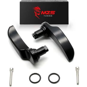MZS Motorcycle Saddlebag Latch Kit, Gloss Black Saddle Bag Lid Lifter Touring Accessories Aluminum Compatible with Electra/Road/Street Glide 14-23 | Road King 14-23 | Ultra Limited 14-23