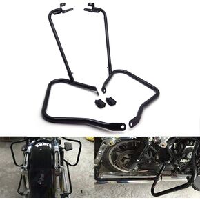 HTTMT- US-TGHD-SG04-BK- Saddlebag Guard Brackets Crash Bars Supports Compatible With Harley Touring FLHX FLHR 14-19