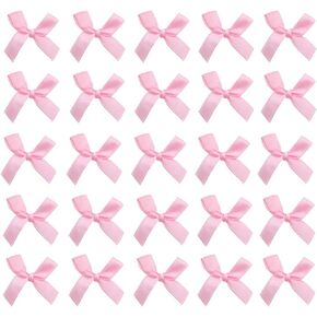 Satin Ribbon Bows, 100Pcs Mini Ribbon Bows Bowknot for Hand Account Sewing Appliques Crafts Decoration Hair Wedding Birthday Party Decoration DIY Crafts