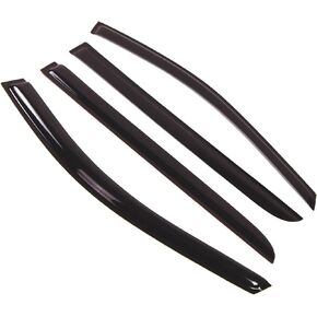 TuningPros BGWV-238 Window Visor Deflector Rain Guard Dark Black 4-pc Set