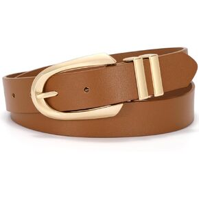VONMELLI Women's Leather Belts For Jeans Dresses Pants Fashion Ladies Waist Belt with Gold Buckle