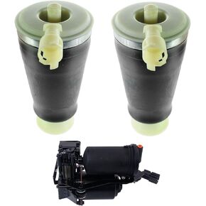 TRQ Rear Air Suspension Spring Bag Compressor Kit Set 3pc for Crown Vic Town Car