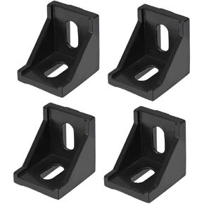 uxcell Inside Corner Bracket Gusset, 40mm x 40mm for 4040 Series Aluminum Extrusion Profile, 4 Pcs (Black)
