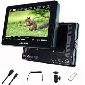Lilliput HT7S 7 Inch Camera Field Monitor,Urtra Bright 2000 Nits 1920 * 1080 Touch Screen Director AC Monitor with 3G-SDI&HDMI Input/Output and Dual Battery Slot