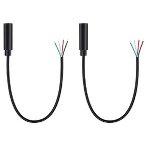 Fancasee (2 Pack Replacement 2.5mm Female Jack to Bare Wire Open End TRRS 4 Pole Stereo 2.5mm Jack Plug Connector Audio Cable for Headphone Headset Earphone Microphone Cable Repair