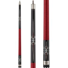 Viper Sinister 58" 2-Piece Billiard/Pool Cue, Black with Burgundy/Cream Points