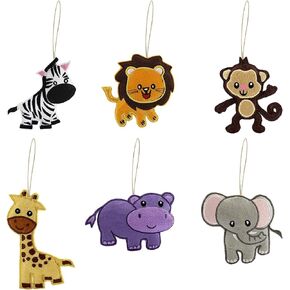 Darware My Forest Friends Christmas Ornament Set (6-Piece Set); Plush Holiday Animal Tree Decoration Set with Baby Woodland Creatures