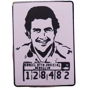 Pablo Escobar Mugshot Smile Smiling Arrest Medellin Cartel 1.2" Enamel Pin Badge