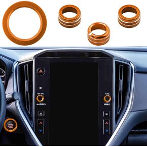 Center Console Knob Cover for Subaru Crosstrek Accessories 2024 2025, for Impreza 2024 2025 Rear Mirror Knob Trim, Start Stop Push Button Cover, Multimedia Tune Knob Ring (4Pcs, Blue)