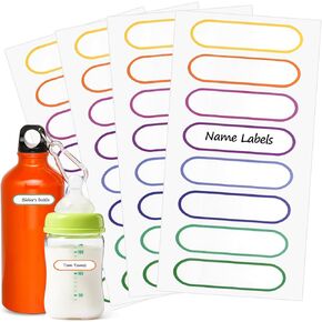 Waterproof Name Labels for Kids Child - Self-Laminating,Dishwasher Safe Name Stickers for Daycare,School Supplies,Toddler Baby Bottles,Sippy Cups,Travel Size Water Bottles - Washable,136 PCS.