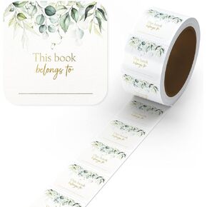 This Book Belongs to Stickers | Book Plates Sticker | 2 x 2 Inch | Gold Foil | 300pcs Stickers for Book Name Stickers and Book Labels